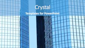  Presentation with tall buildings - Presentation design consisting of pellucid - two tall glass buildings background and a teal colored foreground