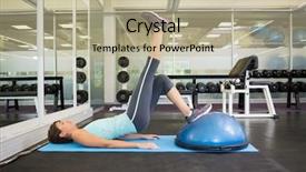  Presentation with pelvis - Colorful presentation theme enhanced with pelvis - fit brunette using bosu ball backdrop and a mint green colored foreground