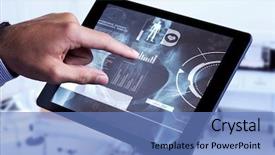  Presentation with hospital bed - Cool new PPT layouts with pelvis - man using tablet pc backdrop and a teal colored foreground