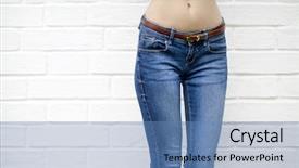  Presentation with women body - Colorful slide set enhanced with pelvis - part of the body blue backdrop and a teal colored foreground