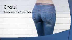  Presentation with women body - Amazing slide set having pelvis - part of the body blue backdrop and a light blue colored foreground