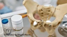  Presentation with pelvis - Slides with pelvis-anatomical-skeleton-structure-model background and a coral colored foreground