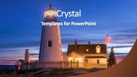 Presentation with bristol - Theme featuring pemaquid point light in bristol background and a teal colored foreground