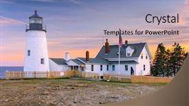  Presentation with bristol - Presentation theme featuring pemaquid point light in bristol background and a light blue colored foreground
