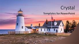  Presentation with bristol - PPT theme having pemaquid point light in bristol background and a light blue colored foreground