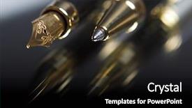  Presentation with fountain pen - PPT layouts having pen and ballpoint reflected background and a black colored foreground
