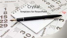  Presentation with fountain pen - Slide deck enhanced with pen and blank spiral bound background and a light gray colored foreground