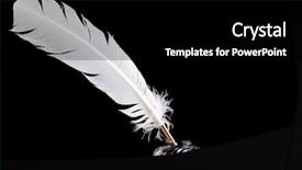  Presentation with feather pen ink - Slides consisting of pen and crystal glass ink background and a black colored foreground