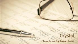  Presentation with financial accounting - Beautiful PPT layouts featuring pen and eyeglasses on balance backdrop and a lemonade colored foreground