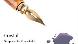  Presentation with ink blot - Slide deck consisting of pen and ink blot isolated background and a white colored foreground