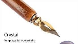  Presentation with ink blot - Slide deck having creative recycled paper craft for background and a coral colored foreground