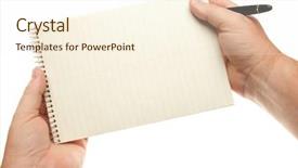  Presentation with couples holding hands - Cool new presentation theme with pen and pad of paper backdrop and a cream colored foreground