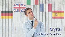  Presentation with language - Amazing presentation theme having pen animation - main language flags around young backdrop and a lemonade colored foreground