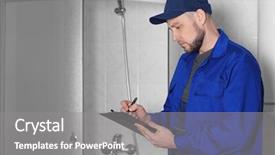  Presentation with plumber - PPT theme having  background and a  colored foreground