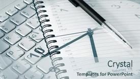  Presentation with diary - Slides featuring pen diary clock and computer background and a lemonade colored foreground