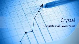  Presentation with business profit - PPT layouts having pen drawing profit line graph background and a sky blue colored foreground