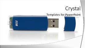  Presentation with blue - Presentation theme consisting of pen drive - blue pendrive on white background background and a white colored foreground