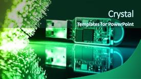  Presentation with otical fiber - PPT theme with pen drive - fiber optics background with lots background and a forest green colored foreground