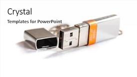  Presentation with silver fern black white flag - PPT layouts consisting of pen drive - silver usb stick on white background and a  colored foreground