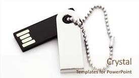  Presentation with flash - Presentation design having pen drive - usb flash memory close-up isolated background and a cream colored foreground