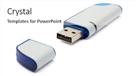  Presentation with flash - Cool new presentation with pen drive - usb flash memory isolated backdrop and a white colored foreground