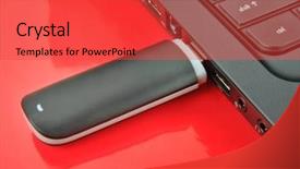  Presentation with pen - Presentation design with pen drive background and a red colored foreground