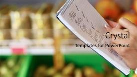  Presentation with pen - Colorful slide set enhanced with pen holding product list backdrop and a coral colored foreground