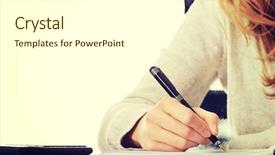  Presentation with notebook - Presentation theme featuring pen in a notebook background and a cream colored foreground