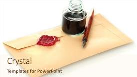  Presentation with old pen - Cool new theme with pen inkwell and old letter backdrop and a lemonade colored foreground