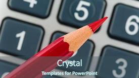  Presentation with cost cut - PPT layouts featuring pen is on a calculator background and a ocean colored foreground