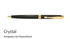  Presentation with pen and a book - Beautiful slides featuring pen isolated on the white backdrop and a  colored foreground