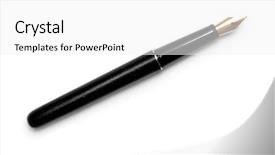  Presentation with book and pen - Colorful PPT theme enhanced with pen isolated backdrop and a white colored foreground