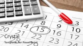  Presentation with income tax - Amazing PPT theme having pen on calendar tax backdrop and a white colored foreground