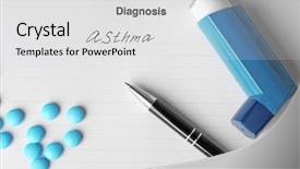  Presentation with diagnosis - PPT theme consisting of pen on diagnosis form background and a light gray colored foreground