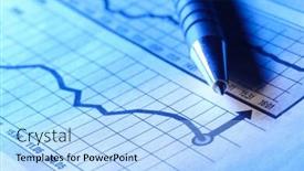  Presentation with finance - Amazing PPT theme having pen-on-finance-chart backdrop and a light blue colored foreground