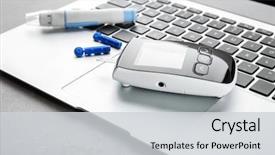  Presentation with diabetes digital - Cool new theme with pen on laptop diabetes management backdrop and a light gray colored foreground