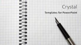  Presentation with pen - PPT layouts consisting of pen-on-the-background background and a white colored foreground