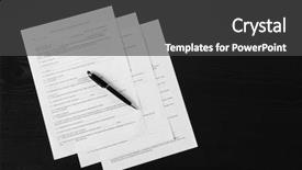  Presentation with pen - Presentation enhanced with pen on wooden table top background and a dark gray colored foreground