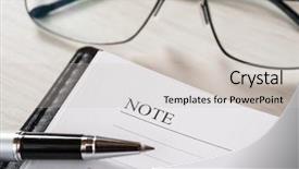  Presentation with agenda - PPT theme having pen over an open agenda background and a light gray colored foreground