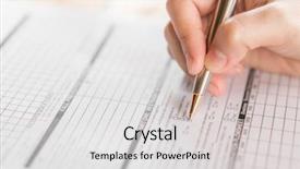  Presentation with application - Beautiful presentation theme featuring pen over application form backdrop and a light gray colored foreground