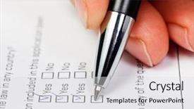  Presentation with pen - Cool new presentation theme with pen over blank check box backdrop and a light gray colored foreground