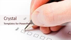  Presentation with pen - Audience pleasing slide deck consisting of pen over blank check box backdrop and a lemonade colored foreground