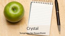  Presentation with pen - Colorful slide deck enhanced with pen paper and apple backdrop and a lemonade colored foreground