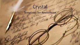  Presentation with old letter - Amazing presentation theme having pen quill writers - old glasses on vintage letter backdrop and a coral colored foreground
