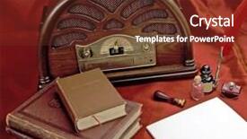  Presentation with old - Amazing slides having pen radio - composition of old appliances backdrop and a  colored foreground