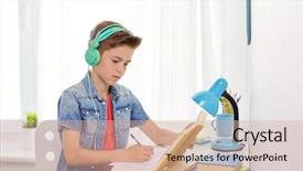  Presentation with radio - PPT layouts consisting of pen radio - education childhood and people concept background and a  colored foreground