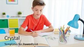  Presentation with early childhood education - Cool new theme with pen radio - education childhood and people concept backdrop and a soft green colored foreground