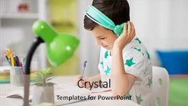  Presentation with early childhood education - Presentation theme with pen radio - education childhood and school concept background and a soft green colored foreground