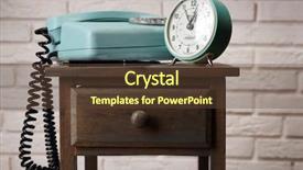  Presentation with retro radio - Cool new presentation with pen radio - retro phone on nightstand backdrop and a tawny brown colored foreground