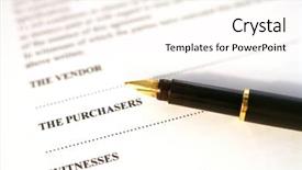  Presentation with fountain pen - Colorful PPT theme enhanced with pen resting on a contract backdrop and a cream colored foreground